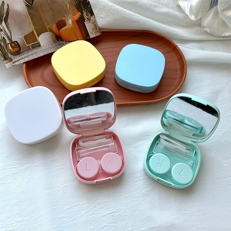 Travel Video Accessories - 1 stks Mini Vierkante Contactlensdoos met