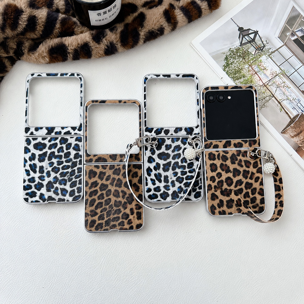 Travel Accessories Luxury - Luipaardprint Opvouwbare Flip Telefoonhoes Voor Motorola