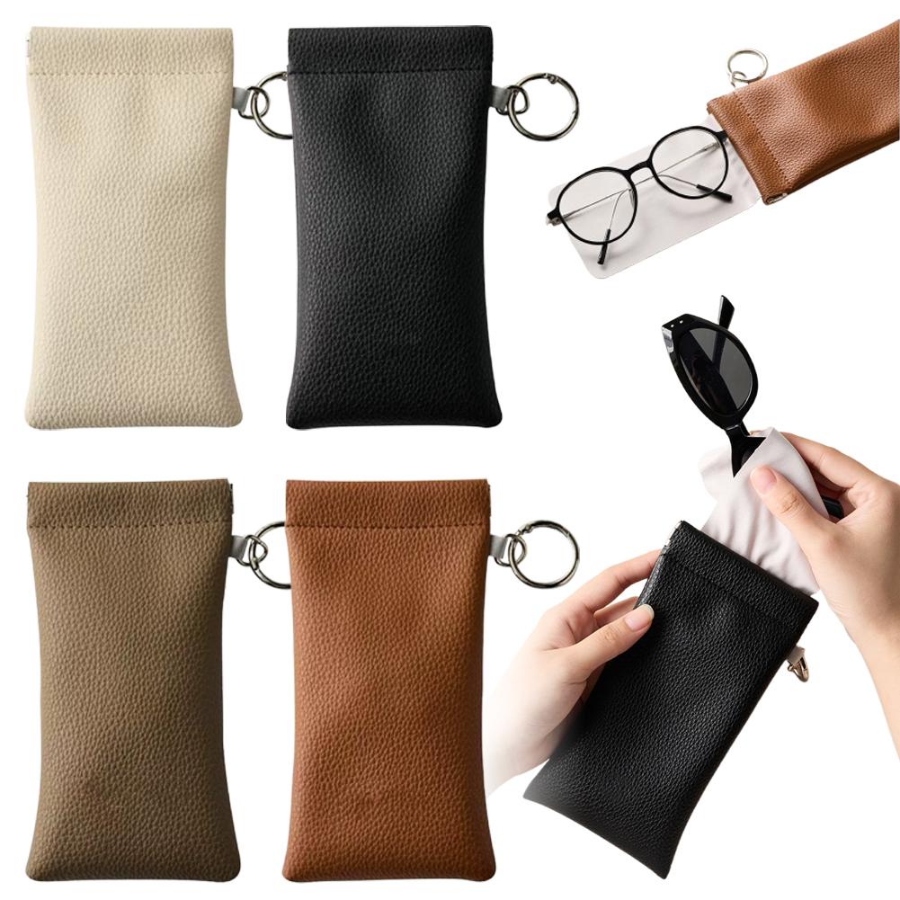 Travel Accessories Pouch For Men - Zonnebrilzakje met sleutelhanger Draagbaar, zacht, krasbestendig