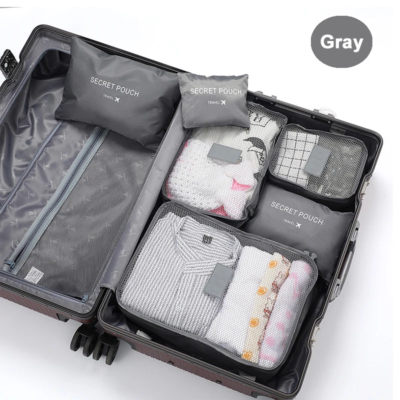 Travel Accessories Organiser - 6-delige reiskleding opbergzakken set, draagbare bagage-organizer,