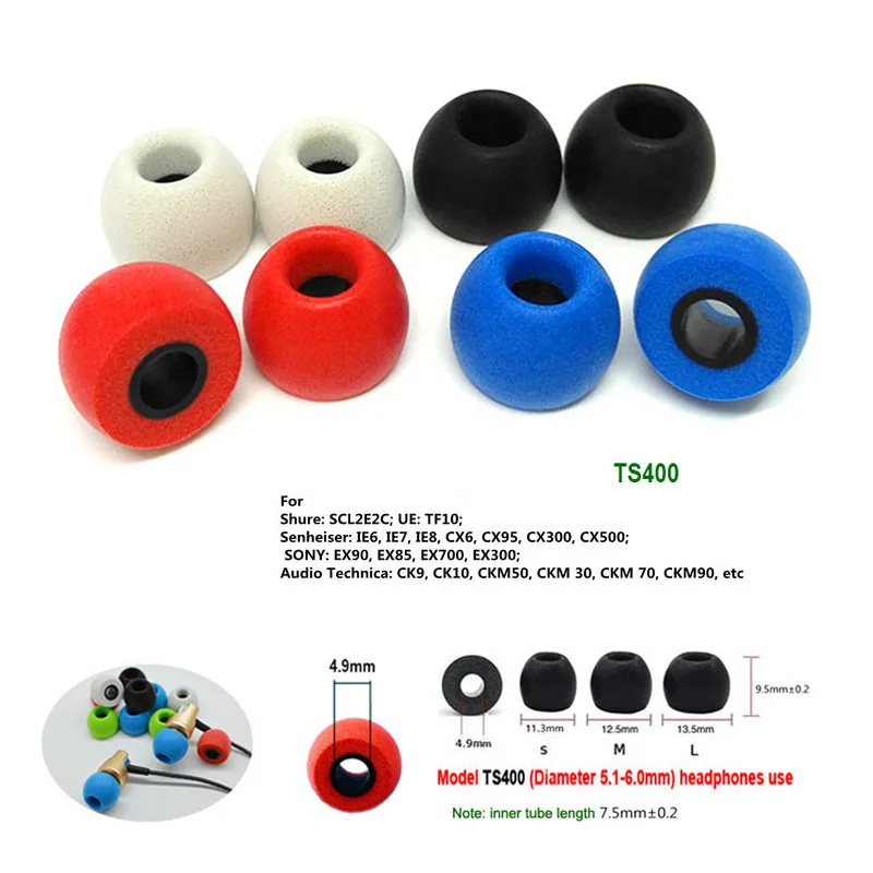 Earplug Set Foam - 10Pairs Memory Foam Oordopjes TS-400 4.9mm