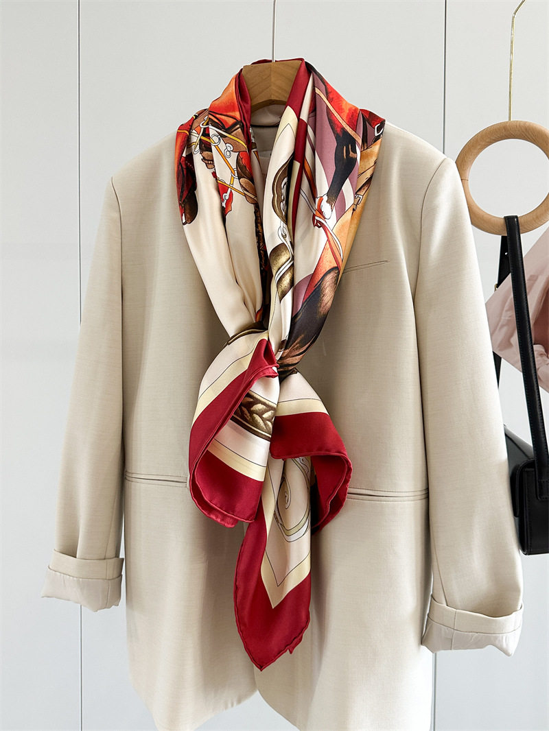 Travel Accessories Luxury - Paardenzijden sjaal Luxe ontwerpers Handgerolde randen