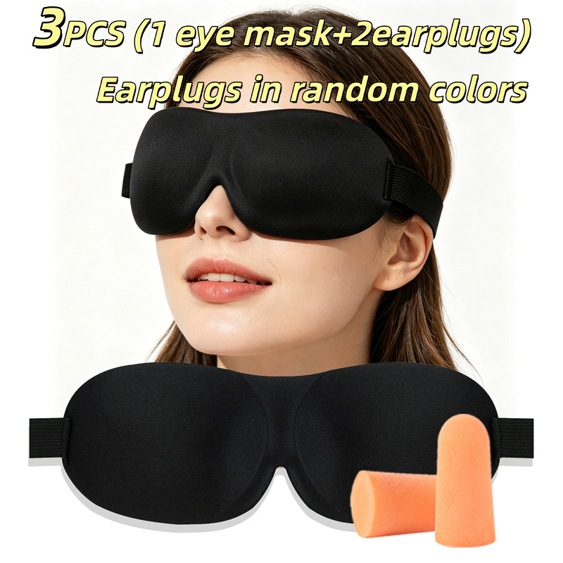 Earplug Set Foam - 3-delige slaapset - Lichtgewicht driedimensionaal volledig