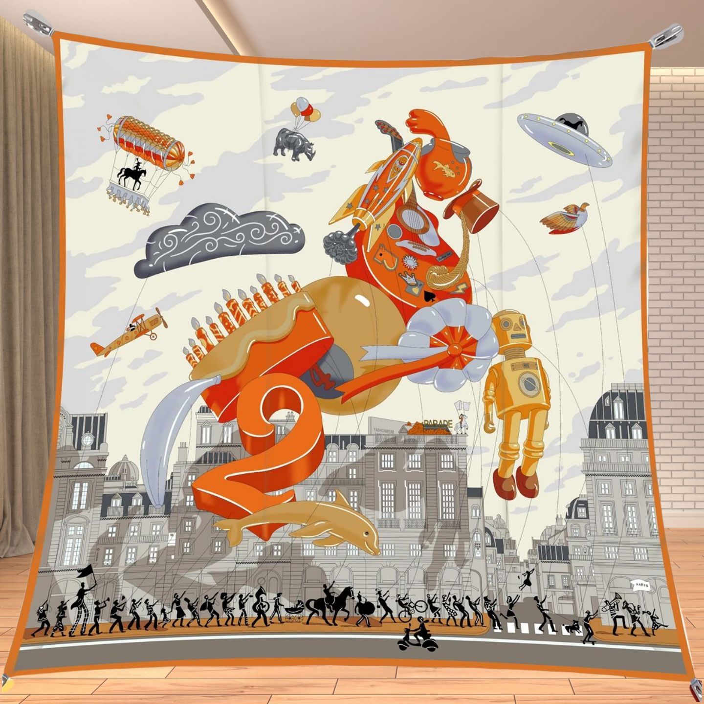Travel Accessories Luxury - 90cm Twill Zijdeachtige Vierkante Sjaal Paard