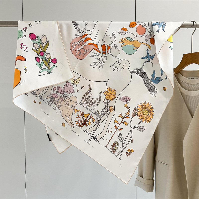 Travel Accessories Luxury - AB Geconfronteerd met Print Zijden Sjaal