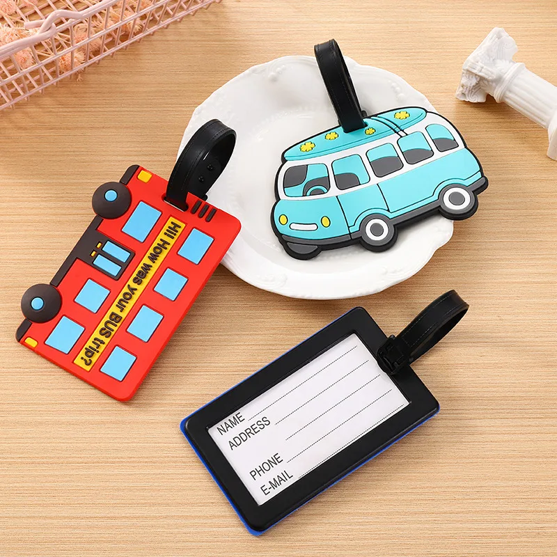 Travel Packing Cube - Leuke Cartoon Cars PVC Siliconen Bagagelabels