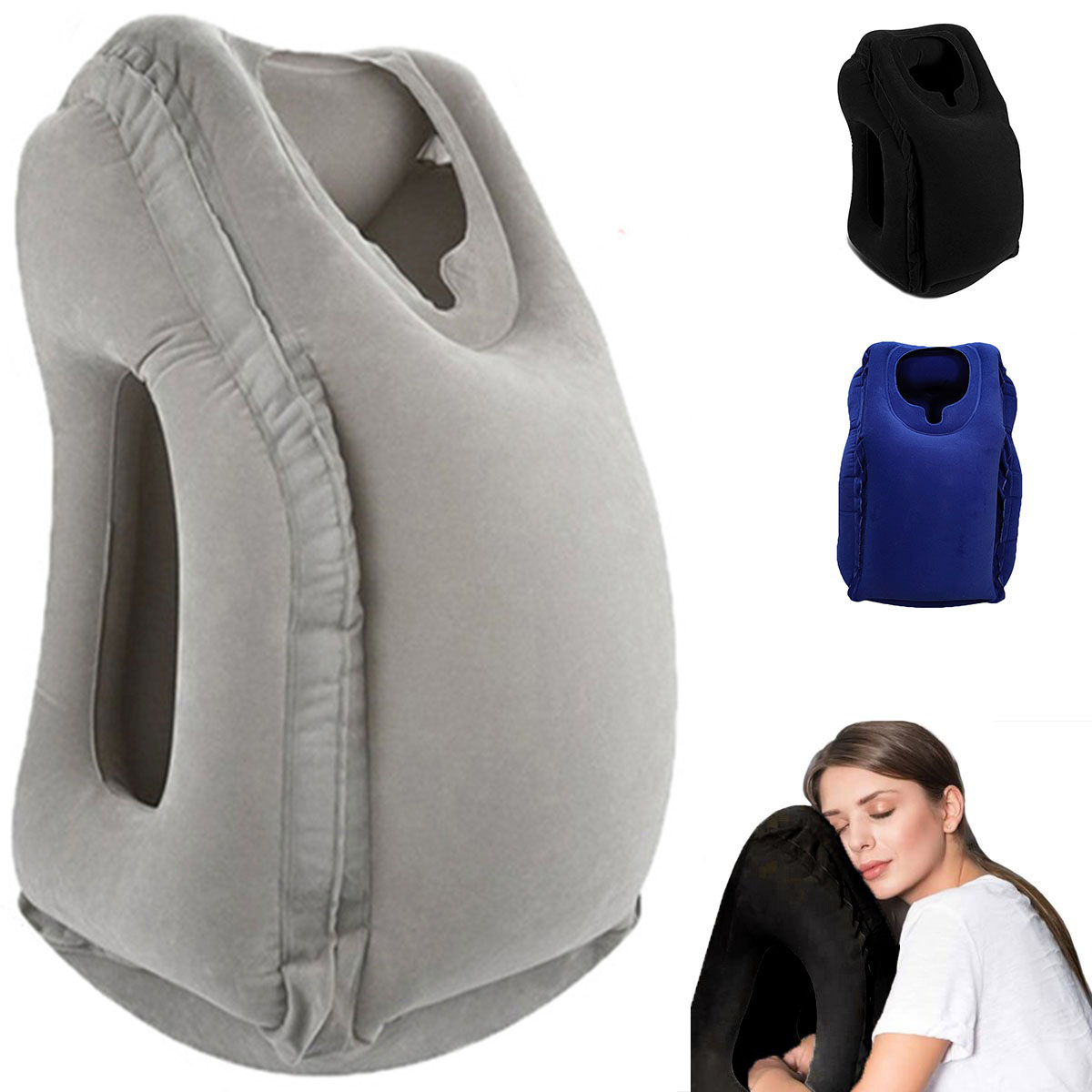 Travel Accessories Long Haul - Opblaasbaar reis kussen, reisaccessoires met nek-