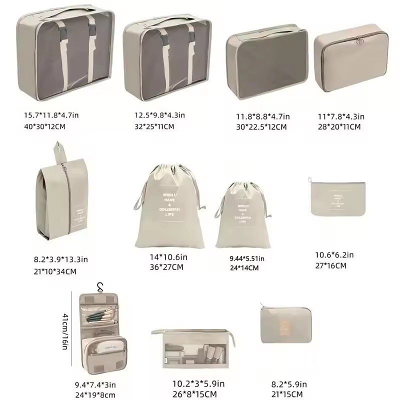 Reisset met opbergzakken 7/8/9 - Travel Packing Cube recensie en prijs