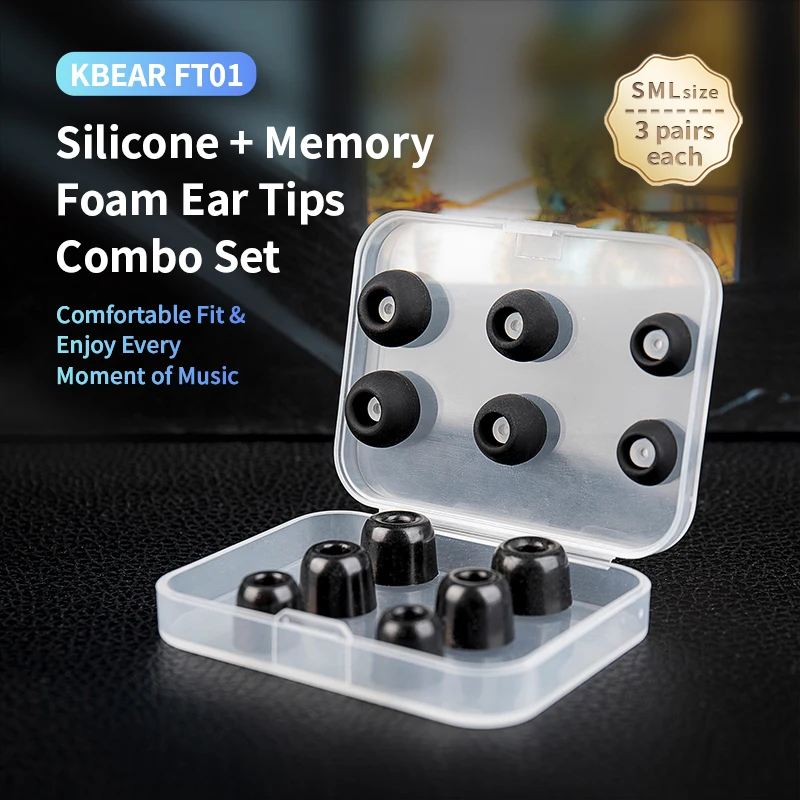 KBEAR FT01 Siliconen + Memory  - Earplug Set Foam recensie en prijs