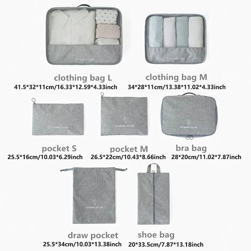 7-delige reisverpakkingsset vo - Travel Accessories Pouch For Men recensie en prijs