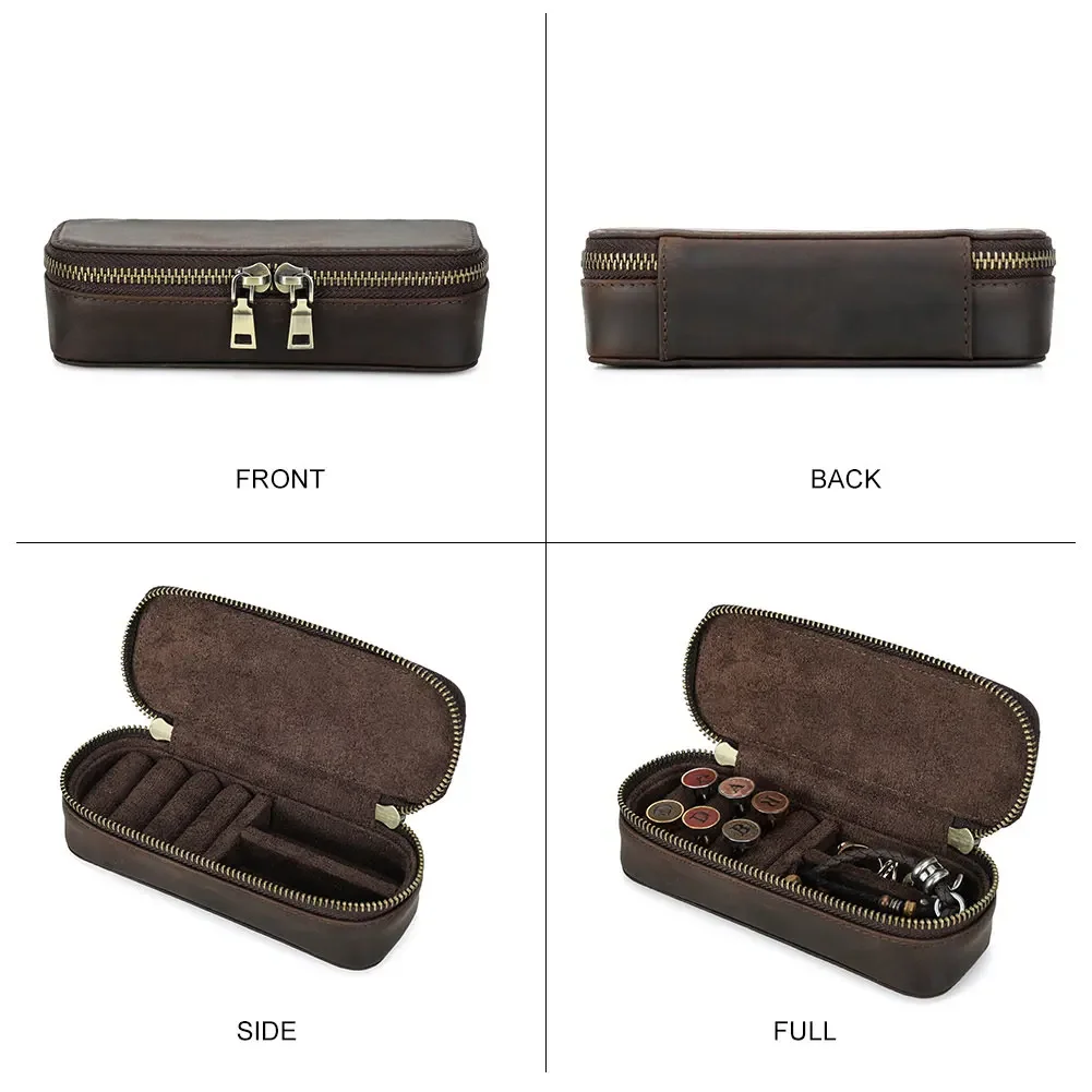 Vintage Echt Lederen Draagbare - Travel Jewellery & Accessories Organiser recensie en prijs