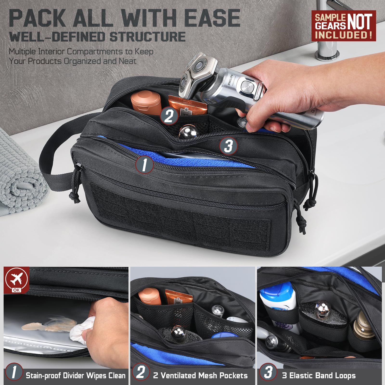 Tactische toilettas voor heren - Travel Accessories Pouch For Men recensie en prijs